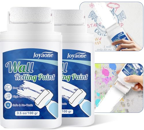 Rullo per Vernice Bianca, Kit di Riparazione per Pareti Portatile e Integrato, Facile da Applicare, Vernice Bianca a Rapida Asciugatura a Base d'Acqua, Adatto per Piccole Aree di Cartongesso(100g*2)