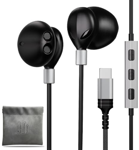 Auriculares USB C para Samsung S25 A55 A53 A16 A36 A35 S24 Ultra S23 Auriculares con Cable y Microfono USB-C Cancelación Ruido para iPhone 15 16 Pro MAX Google Pixel 9a 8a 7 Pro OnePlus 10T 10 Pro