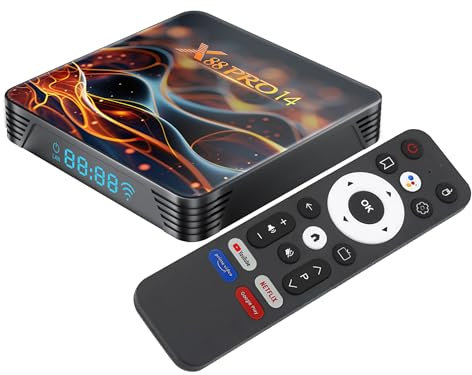 GREVA 8K Android 14.0 TV Box 2025, Android Box 2 GB RAM 16 GB ROM, Smart TV Box RK3518 Chipset Compatible con 2.4 GHz/5.0 GHz Dual WiFi6 HDR10 BT5.0 USB3.0 Ethernet LAN 3D HD Streaming Media Player