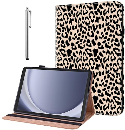 YiChZhe Case for Samsung Galaxy Tab A 10.1 2019 (SM-T510/T515) Shockproof Protective Case with Adjustable Stand Card Slot Pen Holder Cover, Leopard Print