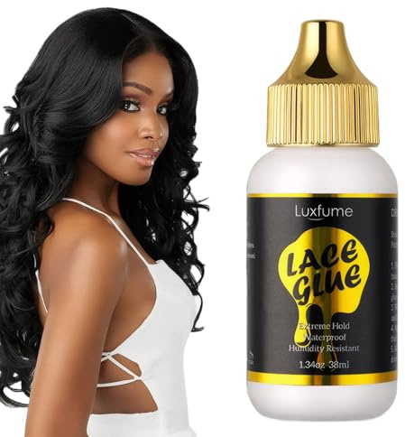 Uoxmiy Bold Hold Lace Glue, 38ml Wig Glue Easy to Apply Quick Drying Waterproof Easy to Remove for Lace Wigs