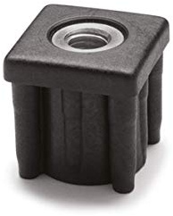 Ganter Normelemente | Einsteckbuchsen, Gewindestopfen Vierkantrohre | 2 Stück | V30 x V26 x M12 | GN 448-V30-V26-M12
