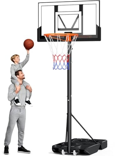 Panier de Basket Extérieur 100-305cm，Panier Basket Enfant et Adultes,Panneau Arrière PC Hautement Résistant, 2 Filets Résistants aux Intempéries