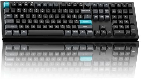 Keychron Q6 Ultra Kabellose mechanische Tastatur, 8K Abfragerate, 2,4 GHz/Bluetooth/kabelgebunden, Full-Size Custom RGB, Hot-Swappable Silk POM Red Schalter für Mac, Windows, Linux, Aluminium
