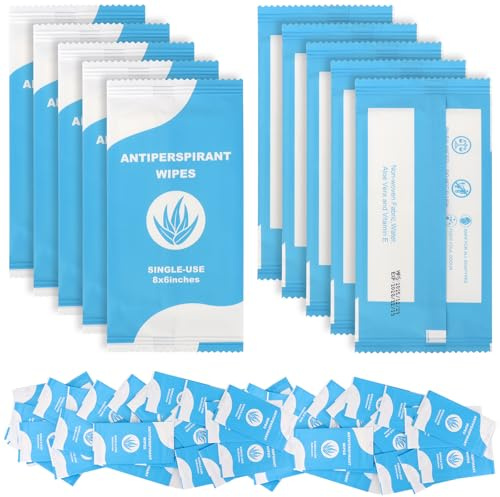300 Pieces Deodorant Wipes Individually Wrapped for Travel and Gym | Body Wipes for Gym, Travel, Work and Outreach Packs Wrapped Sheets Freshen and Underarms