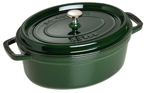 STAUB Cacerola/Cocotte de Hierro Fundido Ovalada, Diámetro de 29 cm, 4,25 L, Basílico/Verde