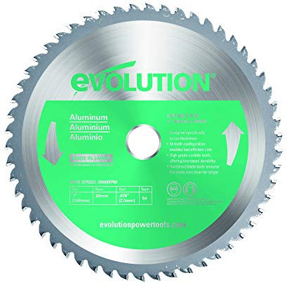 Evolution Power Tools 180BLADEAL Aluminium Carbide-Tipped Blade, 180 mm