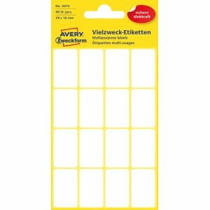 AVERY Zweckform 10 x Etiketten 29x18mm weiß VE=96 Stück