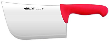 Arcos Serie 2900 - Cuchillo Hachuela - Hoja de Acero Inoxidable NITRUM de 220 mm - Mango inyectado en Polipropileno Color rojo