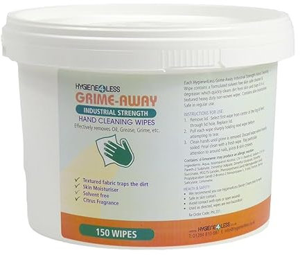 Heavy Duty Hand Cleaning and Degreasing Wet Wipes 150 Wipes x 4
