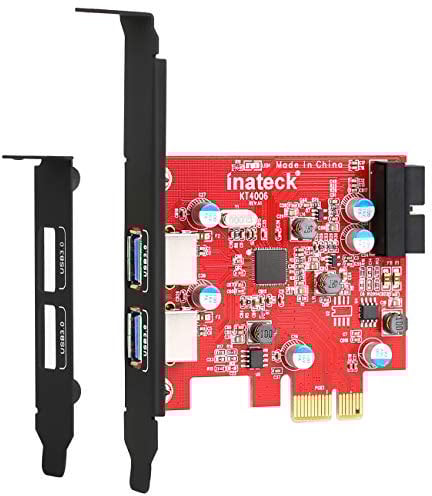 Inateck USB 3.0 PCIe Karte, 1 20 Pin USB3.0 intern Controller mit Low Profile, Keine Stromanbindung mehr erforderlich, Versorgung über den PCI-E Einschub