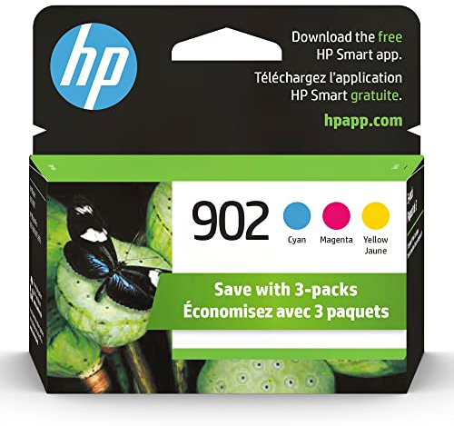 HP 902 Cyan, Magenta, Yellow Ink Cartridges Printers | Works with Printer Series: OfficeJet 6950, 6960; OfficeJet Pro 6960, 6970 | Eligible for Instant Ink | T0A38AN