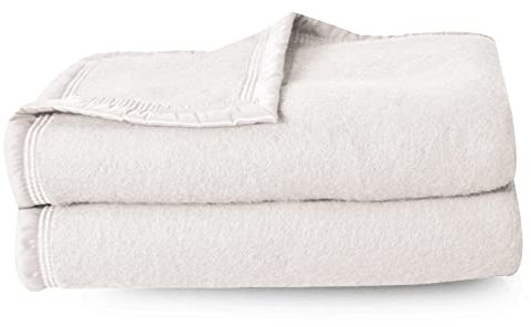 Linnea Couverture Pure Laine Vierge Woolmark 500g/m² Volta 180x240 cm Blanc Naturel