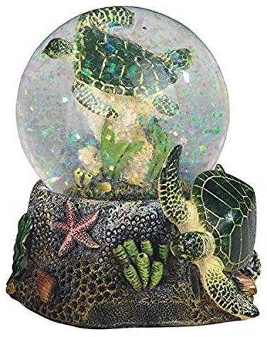 StealStreet 3.75 Inch Marine Life Snow Globe with Sea Turtle Statue Figurine Collectible, 3.75, Green