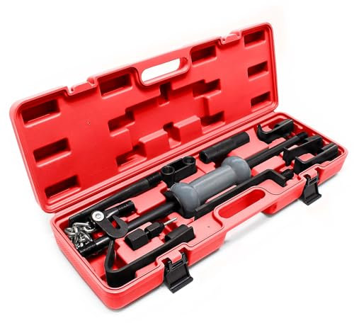 Wiltec Set Universale 11 Pezzi per Riparazione carrozzeria con Martello Scorrevole per ammaccature