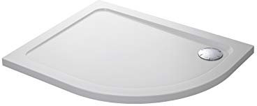 Mira Flight Safe Offset Quadrant Anti-Slip Left Handed Shower Tray with Waste, 1000 mm Length x 800 mm Width, White