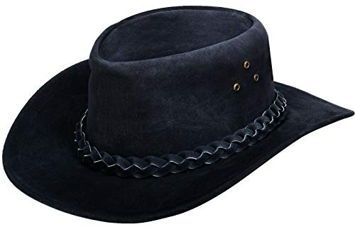 Infinity Leather Unisex Leder Busch Safari Aussie Cowboyhute Stil Klassische Western Wildleder Outback Hut