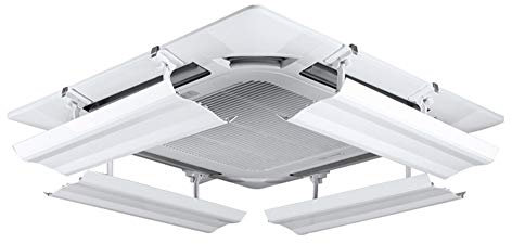 Deflector de aire acondicionado para techo, ángulo de aire acondicionado central, ajustable, evita que el aire frío se sople recto, plástico ligero, fácil instalación (una rebanada) (40 cm)