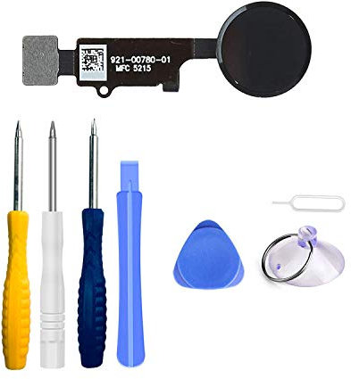 LTZGO Home Button für iPhone 7/8 /7 Plus /8 Plus Schwarz Hauptknopf mit Flexkabel Taste Reparatur Tool Kit Werkzeug Set