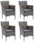 vidaXL 4X Garten Essstuhl Gartensessel Gartenstuhl Sessel Stuhl Rattanstuhl Gartenmöbel Stühle Balkonstuhl Terrassenstuhl Poly Rattan Grau