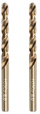 Gunpla Lot de 2 Forets en Cobalt 8mm M35 HSS a Tige Droite avec Etui en Plastique pour Acier Inoxydable Trempé, Métal, Aluminium, Carrelage, Bois, Plastique et Fonte