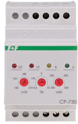 Spannungsprüfrelais 3-Phasen 1P 10A 150-210/230-260V AC CP-730 f&f 5908312597308