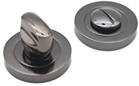 Thumb Turn & Release for Bathroom WC Doors Lock with Emergency Release in Various Finishes (Black Nickel)