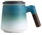 ZENS Teetasse mit Deckel und Sieb, 360ml Holzgriff Losen Teebecher mit Teesieb, Matte Gradienten Hellblau Keramik Teetassen für Tee Geschenke, Blau und Weiß