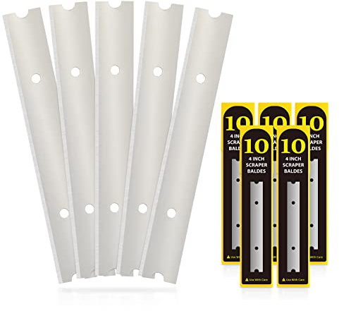 EHDIS 50 x Lames pour Grattoir, Lames à Grattoir Industry, Rechange Lame, pour Vitre, Colle, Carrelage de fenêtre, Miroir, 100mm, Acier Inoxydable