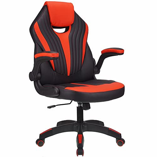 Play haha.Gaming chair Office chair Swivel chair Computer chair Work chair Desk chair Ergonomic Chair Racing chair Leather chair PC gaming chair (Red)