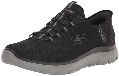 Skechers Men's Summits High Range Sneaker, Black Mesh/Charcoal, 6 UK