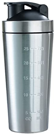 Shreddy - Coctelera de proteínas de acero inoxidable 500/739 ml, taza de mezcla de metal, fácil de transportar