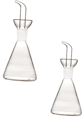 BESTonZON Ustensiles De Cuisine 2 Pièces De Contrôle D'huile Burettes De Distributeur D'huile En Verre Distributeur d Huile Burette L Huile d Olive Carafe Un Verre Huile D'olive D'huile
