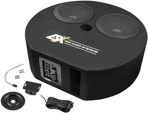 ESX DBX800A – 2 x 20 cm (8) Bassi Dual Active per ruota di scorta | Classe D Power con 400 Watt RMS e EPS Pro