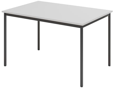 bümö Tisch, Multifunktionstisch 120 x 80 cm in Grau/Schwarz - Besprechungstisch, Konferenztisch, Meetingtisch, Mehrzwecktisch, Pausentisch, Besprechungsraum, Meetingraum, Pausenraum