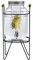 Crystals 4L Glass Water Dispenser with Tap – Wide Mouth Drink Dispenser with Metal Wire Handle and Stand - Leak Proof Glass Juice Dispenser with Tap for Beverage, Cocktail and Drinks