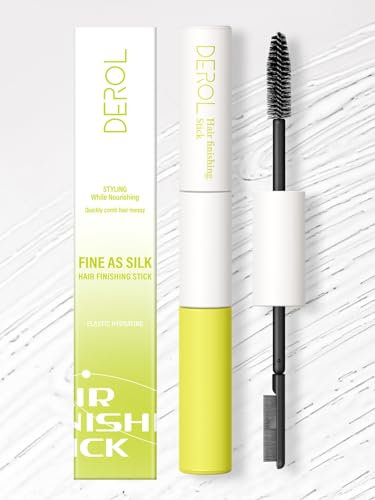 Hair Finishing Stick Built-in Dual Brush - Handheld Refreshing Not Greasy Feel Shaping Gel Wax Stick Fixing Bangs Messy Hair