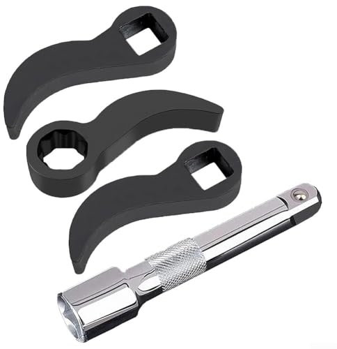 Juego de 4 adaptadores de llave de palanca, kit de acero al cromo vanadio con 3 cabezales de extensión para reparación de automóviles