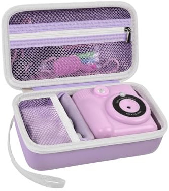 Alleshelfer Bolsa para cámara infantil, funda para cámara instantánea, cámara portátil, funda protectora, morado, 19,5 x 14,7 x 8 cm, Clásico