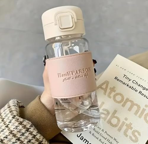 Cute Reusable Plastic Water Bottle with Straw | High-Temperature Resistant, Spill-Proof & Leak-Proof | BPA-Free & Portable | Gift for Women, Men