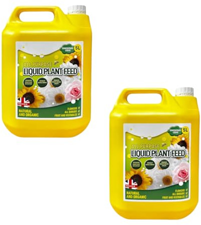 Dunnet Tools 2 x 5L Liquid Plant Feed – All Purpose Plant Food & Fertiliser for Indoor & Outdoor Plants, Flowers, Fruit & Vegetables – Concentrated Liquid Feed for Houseplants & Garden Plants