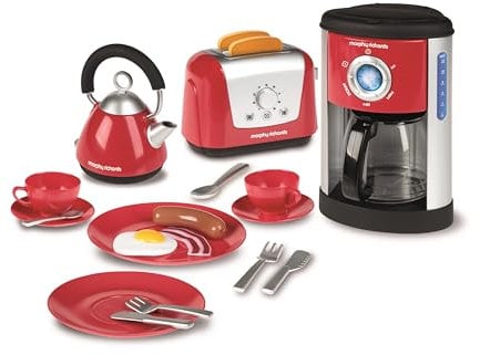 Casdon Morphy Richards Kitchen Set , Toy Kitchen Appliances For Children Aged 3+ , Includes Toaster, Coffee Maker, Kettle & More!