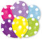 Amscan INT996521 - Latexballons Polka, 6 Stück, circa 28 cm, Geburtstag, Luftballons, Bunt