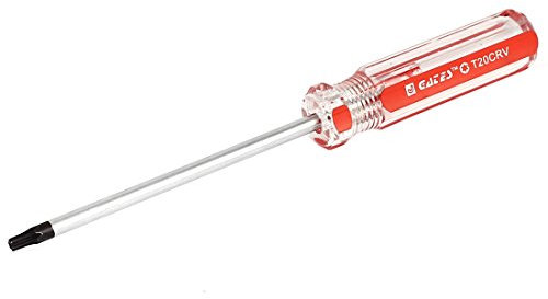 Sourcingmap Torx Screwdriver, T20 Security Magnetic Star Screw Driver w 4 CR-V Shaft and Clear Red Handle