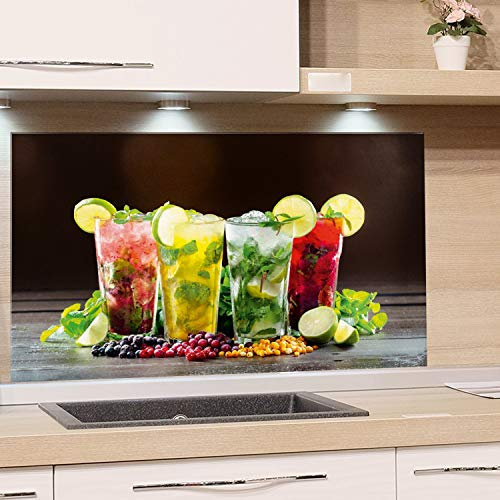 GRAZDesign Rückwand Küche Bar - Küchen Spritzschutz Herd Cocktail - Küchenrückwand Glas Cocktailbar / 80x60cm