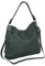AMBRA Moda Damen echt Ledertasche Handtasche Schultertasche Beutel Shopper Umhängtasche GL012 (Dunkelgrün)