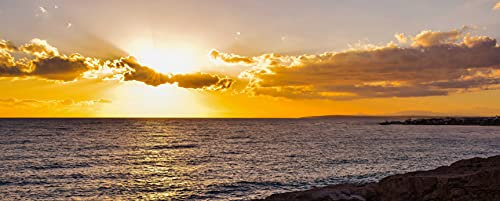 hansepuzzle 37947 - Sonnenuntergang Panorama-Puzzle 2000 Teile | Reisen Puzzle mit hochwertiger Puzzle Aufbewahrung: Kartonbox und Wieder verschließbarem Beutel | Puzzle-Maße: 116,6 x 46,7 cm