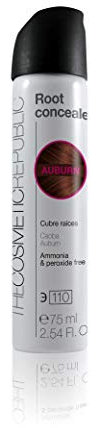 THE COSMETIC REPUBLIC - Spray Cubre Canas Mujer y Hombre - Retocador de Canas y Raíces de Larga Duración - Instant Root Cover Up - Maquillaje Cabello para Cubrir Canas sin Tinte - Color Caoba - 75 ml
