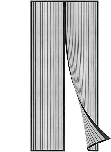 Flei Fliegengitter Magnetvorhang für Türen 170x210cm, Insektenschutz Magnet Fliegenvorhang, Auto geschlossen, faltbar, for Türen/Patio - Schwarz