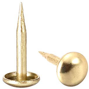 sourcing map Tapicería Clavos Tachuelas 6mm Diámetro 13mm Altura Redonda Pulgar Empuje Pasadores Dorado Tono para Muebles Sofá Cabeceros, 50 Piezas